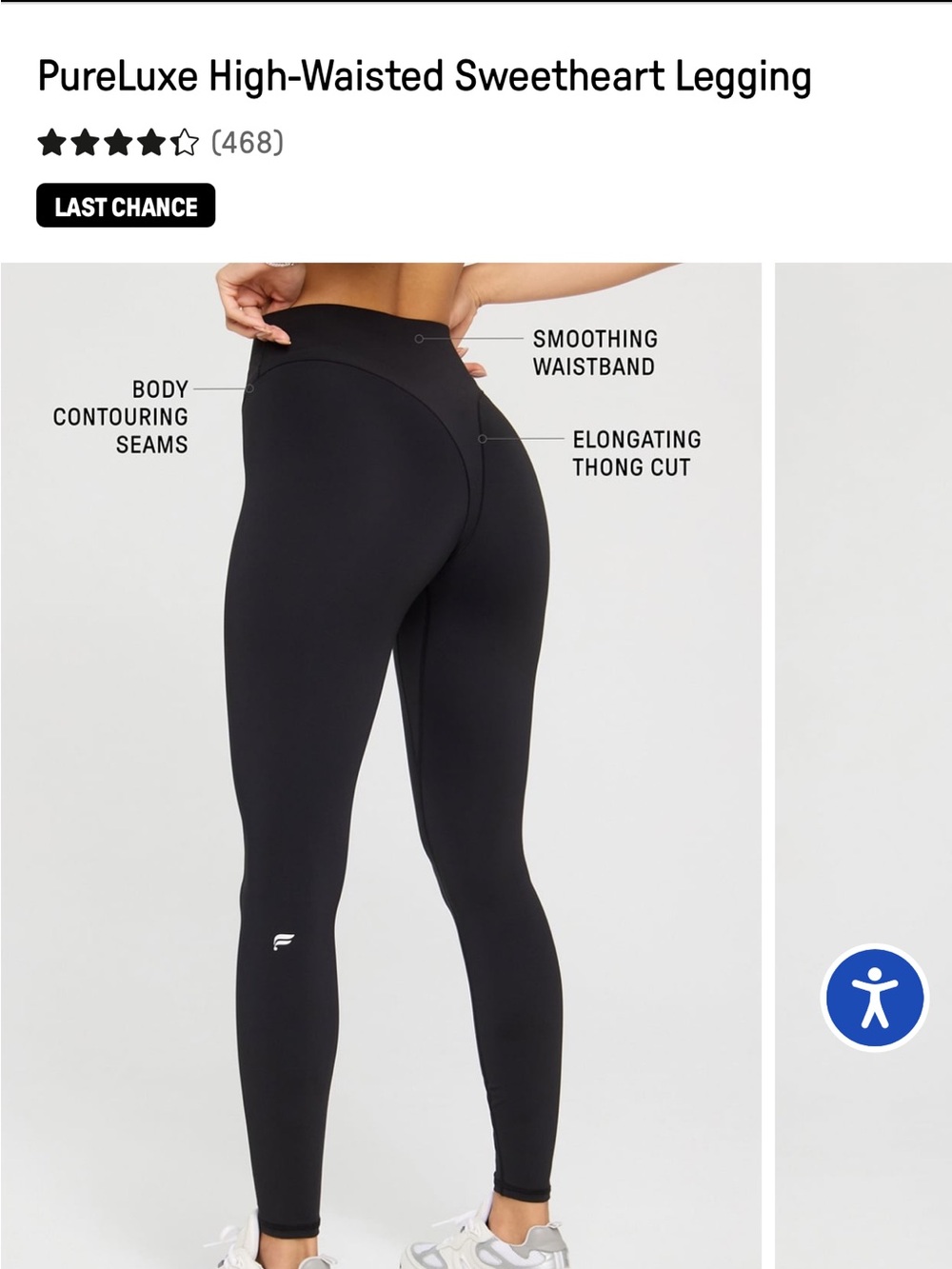 Fabletics PureLuxe High-Waisted Sweetheart Legging Bundle 2 Pair Black (0490)